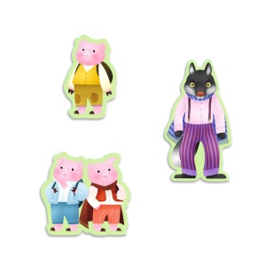 DJ07051 Puzzle poveste cu 35 de piese Cei trei purcelusi Djeco