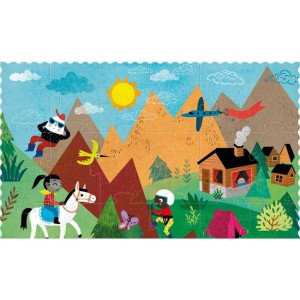 LJ_PZ450U-Puzzle reversibil Sa margem la munte, Londji