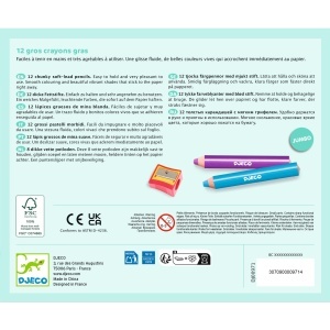 Set de 12 creioane colorate cu ascuțitoare de siguranță