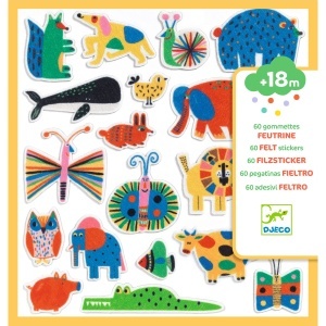 Set creativ cu 60 stickere fetru pentru motricitate fina