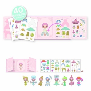 DJ06980-Stickere reutilizabile cu rochii accesorii si pantofi set Miss Lilypink, Djeco