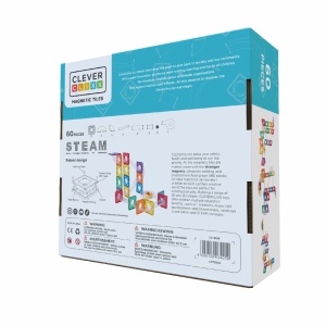 Cleverclixx Circuit cu bile Compact 60 piese – set magnetic pentru dezvoltarea abilităților motorii