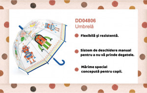 DD04806-Umbrela mecanica pentru copii Roboti, Djeco