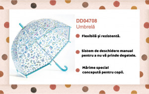 DD04708-Umbrela mecanica pentru copii Unicorni, Djeco
