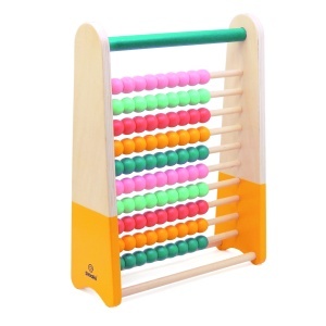 Abacus educațional din lemn pentru copii cu bile colorate