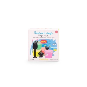 Acuarele 4 culori neon pentru pictat cu mana, Moulin Roty