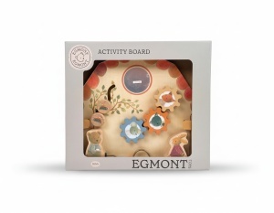 Placă de activități din lemn cu elemente interactive pentru motricitate fină