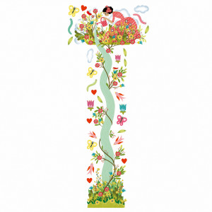 DD04041-Abtibilduri masuratoare 160 cm Gradina inflorita, Djeco