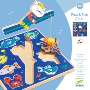 Puzzle pescuit magnetic cu piese mari, ușor de apucat