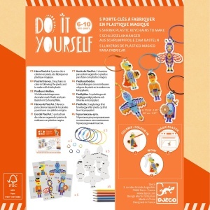 Kit creativ brelocuri cu eroi din plastic magic .