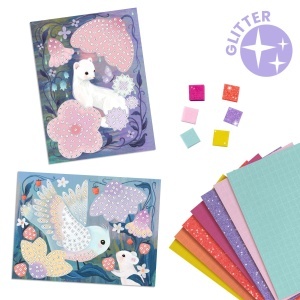 2 planse de decorat si 7 coli de cu patratele de spuma, joc creativ Djeco