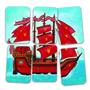 DJ05113-Detalii carti de joc cu corabie de pirati, Djeco