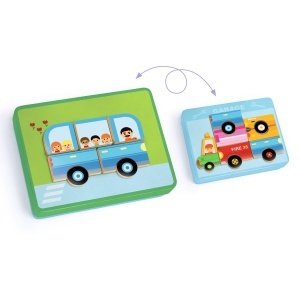 DJ03074 - Joc magnetic cu tematică de vehicule – ideal pentru stimularea creativității, Djeco