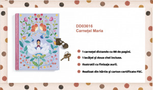 DD03616 - Caiet secret pentru copii Maria 88 pagini, Djeco 