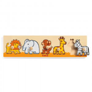 DJ01111-Puzzle cu buton animale Savana, Djeco