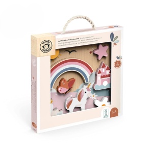 Puzzle cu unicorn din lemn, Speedy Monkey