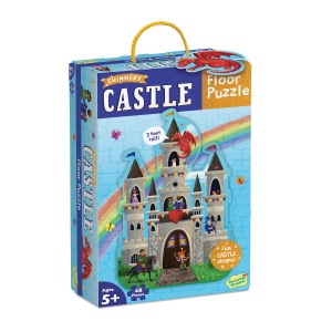 Puzzle de podea în forma de castel, cu personaje si dragoni, Castle Floor Puzzle