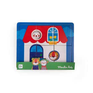 Puzzle din lemn cu 3 niveluri Les Popipop, Moulin Roty