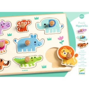Ambalaj puzzle Hippo’n’co din lemn pentru copii