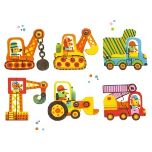 DJ08170- Puzzle cu vehicule colorate din piese mobile Djeco 