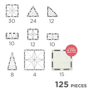 Cleverclixx 110 piese + 15 bonus – plăci magnetice pentru învățare STEAM