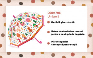 DD04706-Umbrela transparenta pentru copii Excursie, Djeco