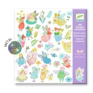 Set 160 stickere cu zâne delicate cu aripi sclipitoare, elfi blânzi, pulbere de stele și flori fermecate