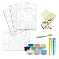 DJ08663-Patru planse cu nisip si sclipici Pasari, Djeco