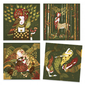 DJ09374-Planse de razuit Inspired by Gustave Klimt Zeite aurite, Djeco