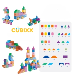 Set de constructie cubixx cu 85 piese diversificate