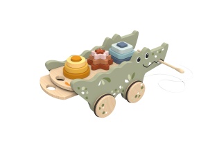Jucarie din lemn cu xilofon si piese de stivuire - Speedy Monkey