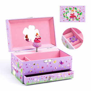 DJ06599 - Cutie muzicală Printesa cu sertar și compartiment pentru inele, Djeco