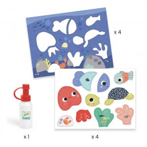 DJ09874-Primele planse de colaj cu animale, Djeco