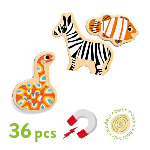 DJ03124-Joc din piese din lemn magnetice cu animale, Djeco