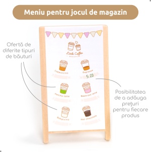Joc de rol barista din lemn pentru copii 