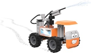 Vehicul cu funcție de pulverizare apă din setul fischertechnik Junior Pro