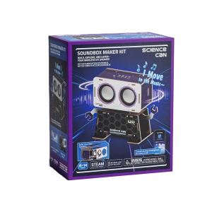 Kit STEM DIY pentru copii 8+, construiește un difuzor Bluetooth funcțional în formă de robot.