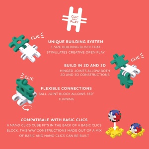 Nano Clics Pentru constructori creativi 250 piese, Clicform