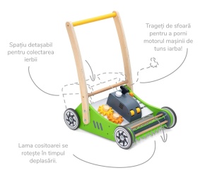 Jucărie educativă de mers pentru bebeluși – model grădinărit