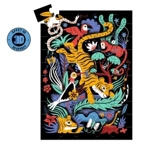 Detaliu puzzle 50 piese cu desene colorate