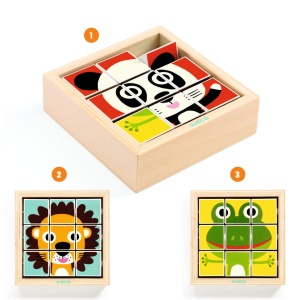 DJ01953-Puzzle din cuburi animale, Djeco