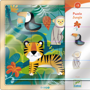 DJ01810-Puzzle din lemn Jungla, Djeco