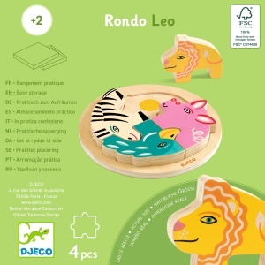 Puzzle Rondo Leo din lemn pentru copii