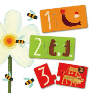 DJ08151-Puzzle auto-corectiv + 2ani, Djeco