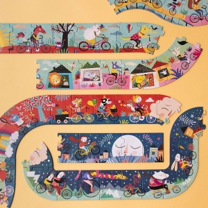 LJ_PZ345U-Puzzle gigant Drumul lung cu bicicleta, Londji