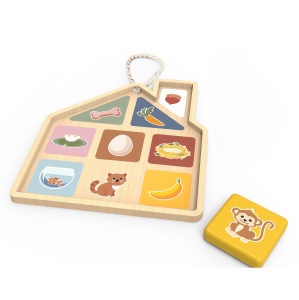 Jucarie educativa puzzle magnetic din lemn pentru copii de la 12 luni