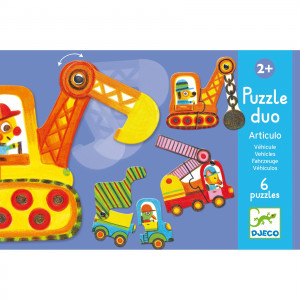 DJ08170-Puzzle mobil duo Vehicule, Djeco