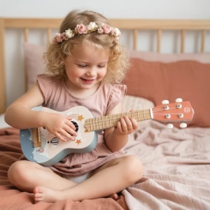 Set de 6 instrumente muzicale din lemn pentru copii