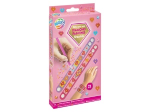 Set creativ DIY, Bratari cu strasuri, Diamond painting, roz(Roz) Roz