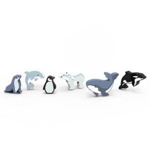 Set educativ cu animale polare din lemn Speedy Monkey